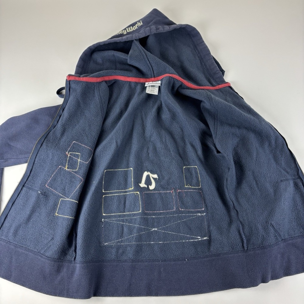 Disney Hoodie Womens Small Blue Sweatshirt 1971 Park Throwback Long Sleeve - Picture 6 of 8